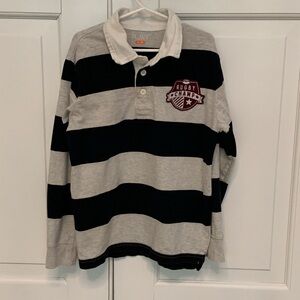 Children’s Place Stripe Gray/Navy Long Sleeve Polo Shirt
